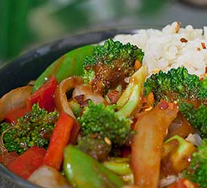 Asian Vegetables Rice Bowl recipe