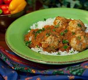 Chipotle Meatballs in Spicy Sauce with Rice Recipe