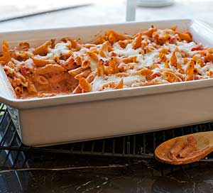 Whole Wheat Pasta with Tomato Cream Sauce Casserole