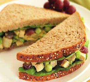 Curried Chicken Salad with Grapes Sandwiches