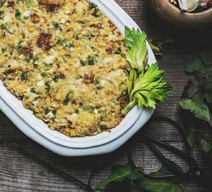 Jalapeño Cornbread and Buttermilk Biscuit Stuffing