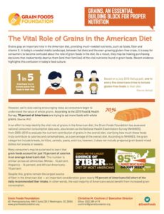 The Vital Roles of Grains in the American Diet