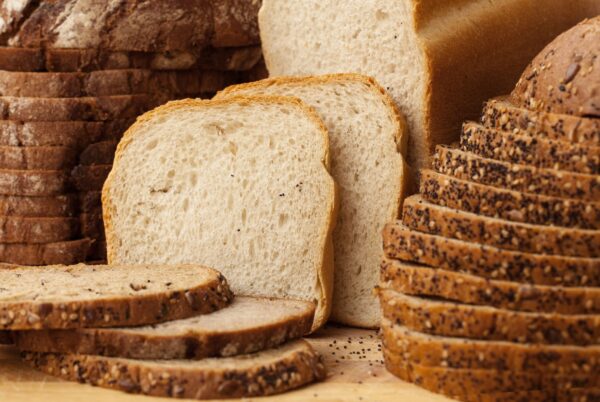 Delicious, fresh Variety of Breads Sliced, Full Frame