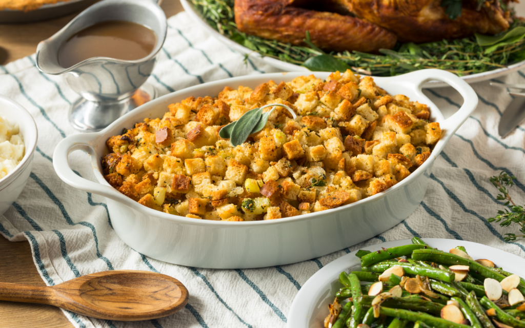 Transforming leftovers: Holiday feast with stuffing at the center