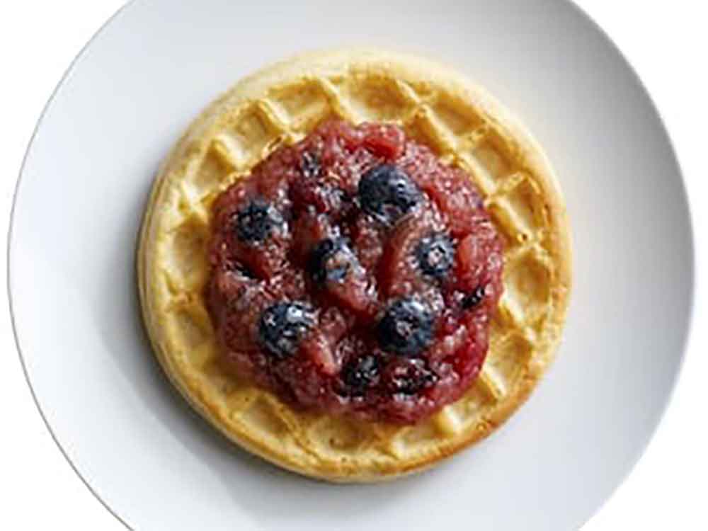 Apple Berry Topped Waffles