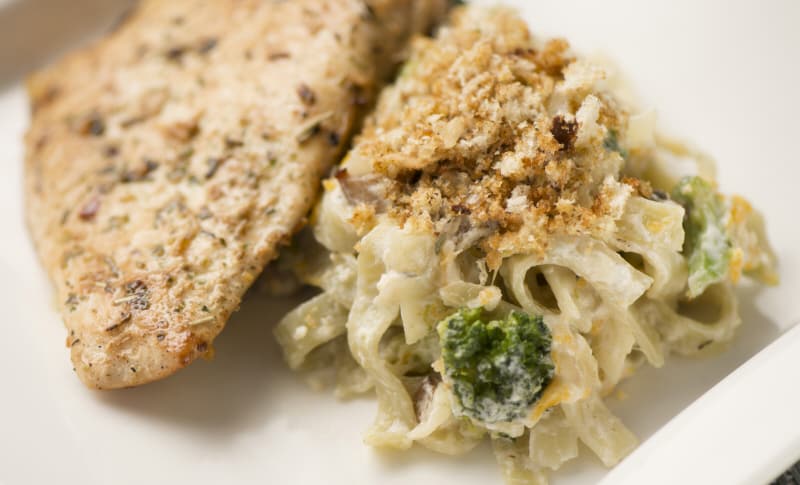 Baked Mushroom & Broccoli Stroganoff