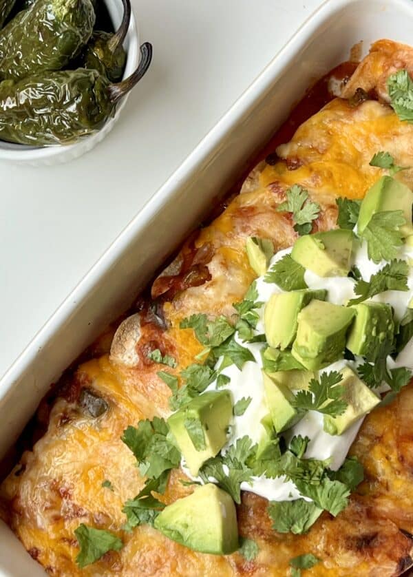Chicken Enchiladas with Roasted Jalapenos