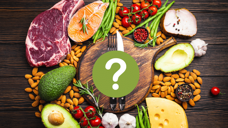 Question Mark around low carb foods