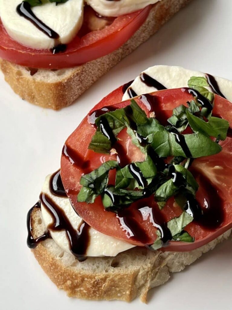 Plum Tomato and Mozzarella Caprese Toast
