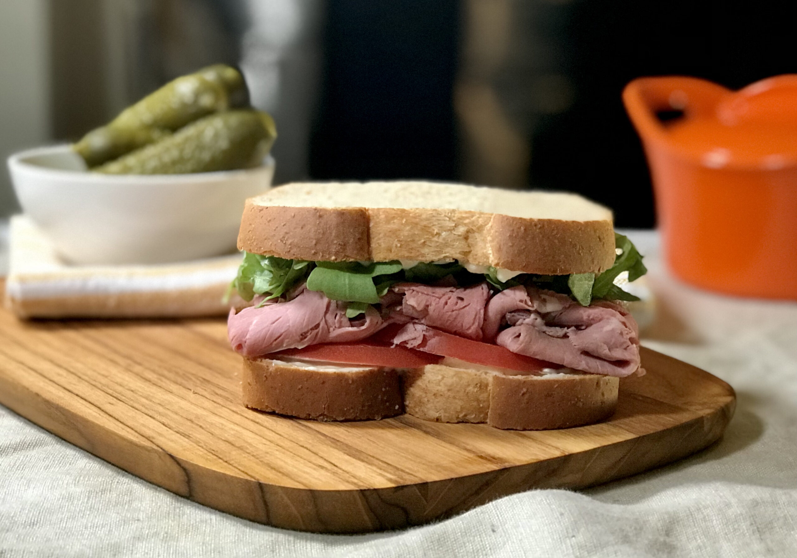 Roast Beef and Arugula Sandwich