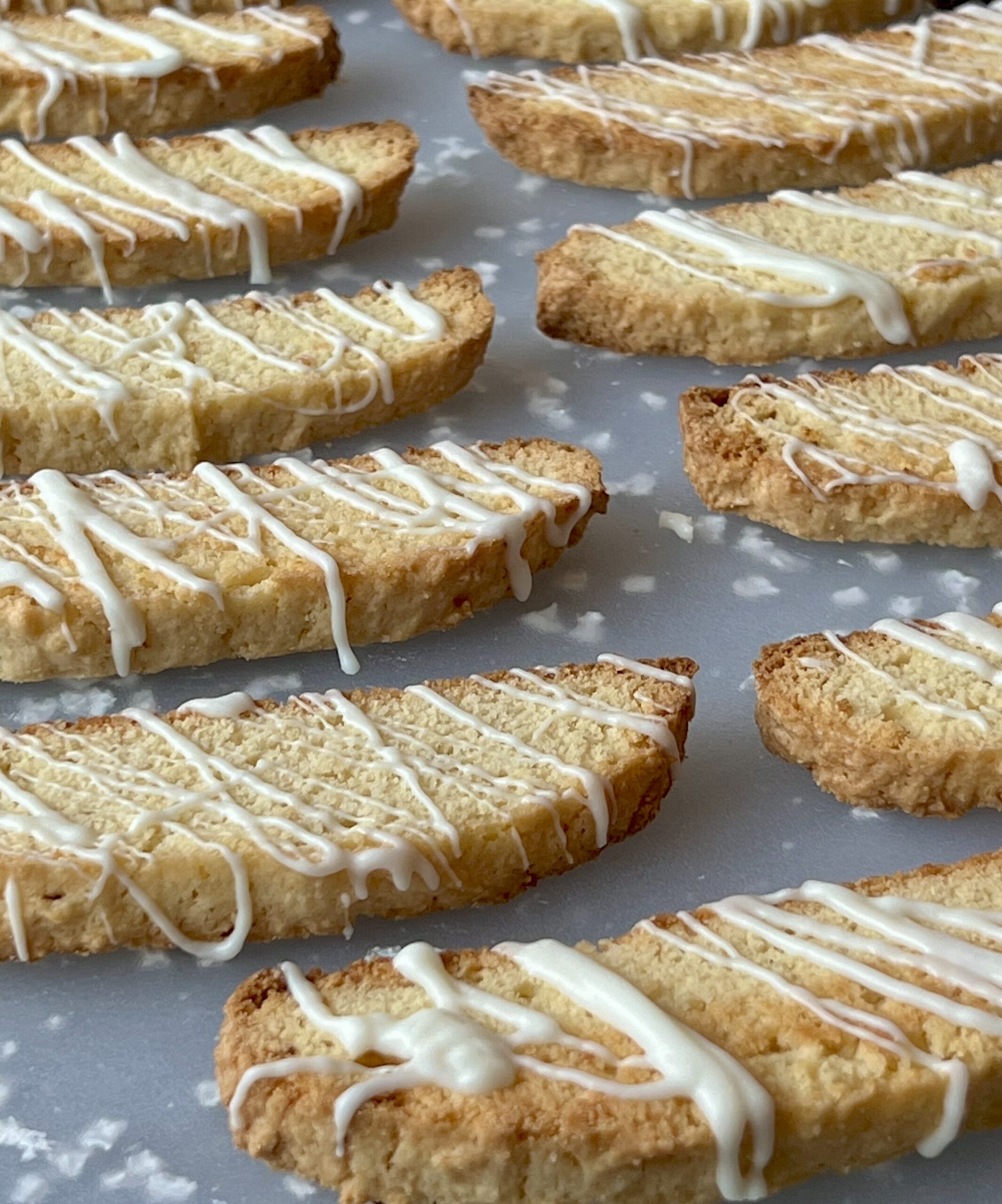 White Chocolate Glazed Lemon Biscotti
